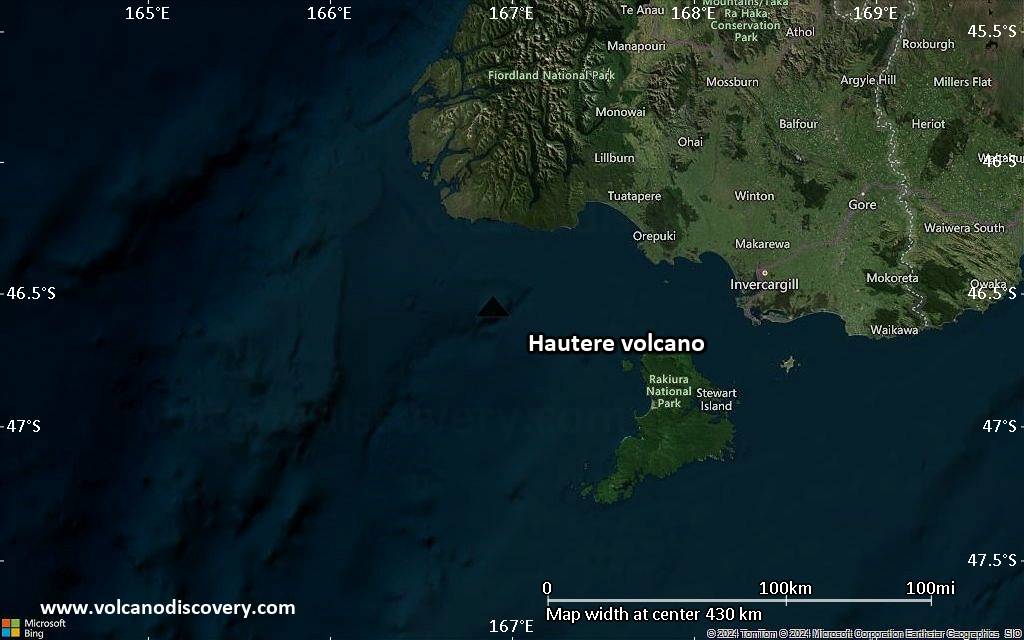 Satellite/aerial-type map of Hautere volcano (local scale large)