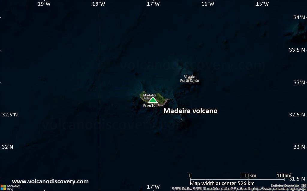 Satellite/aerial-type map of Madeira volcano (local scale large)