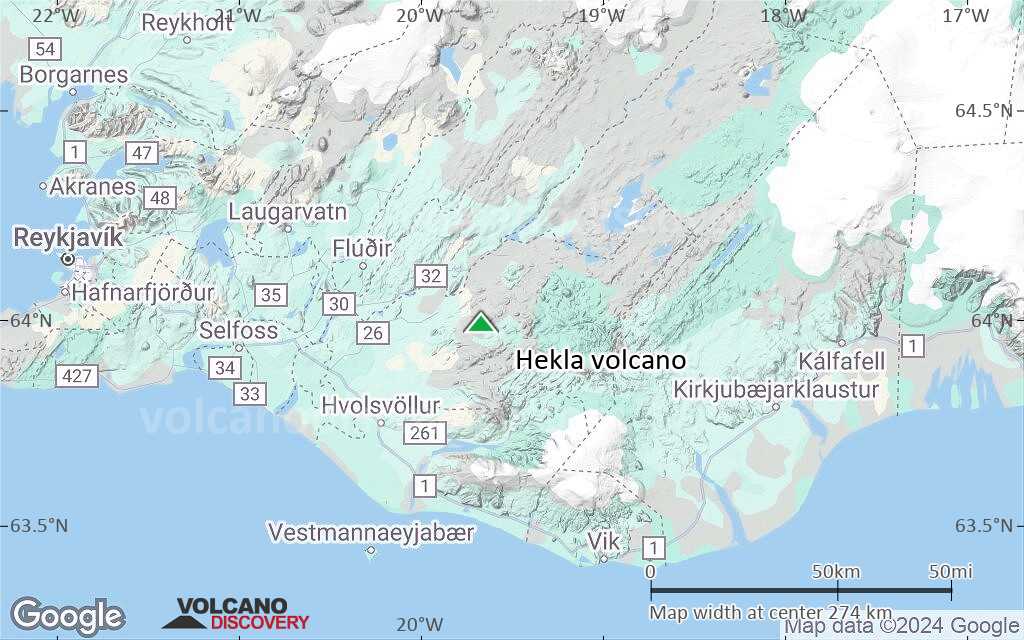 Terrain-type map of Hekla volcano (local scale large)