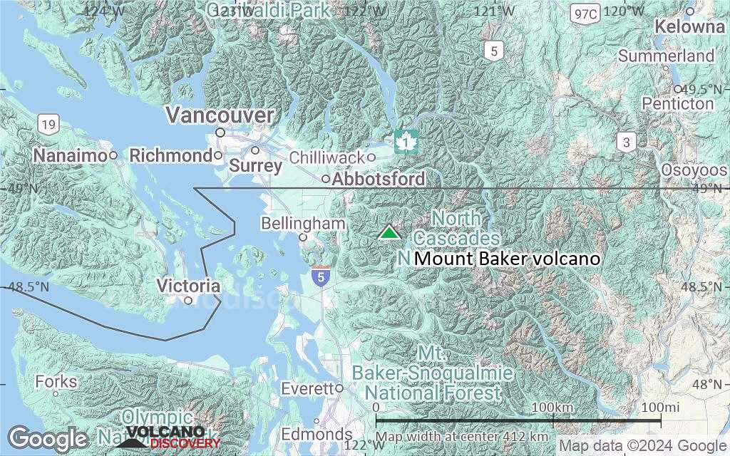 Terrain-type map of Mount Baker volcano (local scale large)