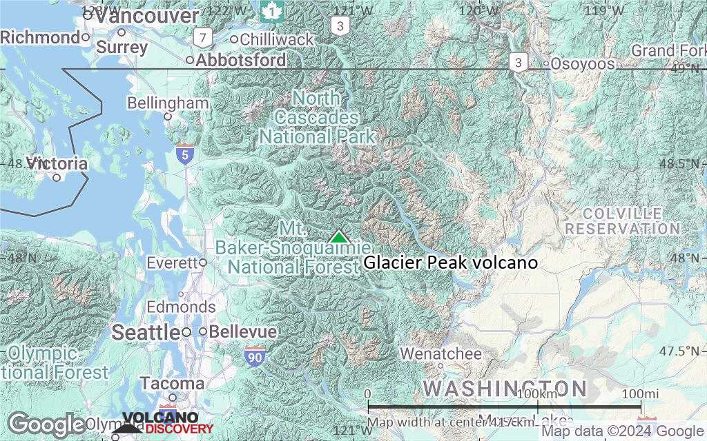Terrain-type map of Glacier Peak volcano (local scale large)