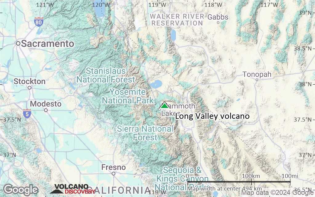 Terrain-type map of Long Valley volcano (local scale large)