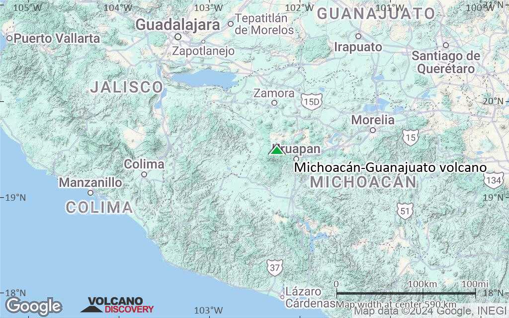 Terrain-type map of Michoacán-Guanajuato volcano (local scale large)