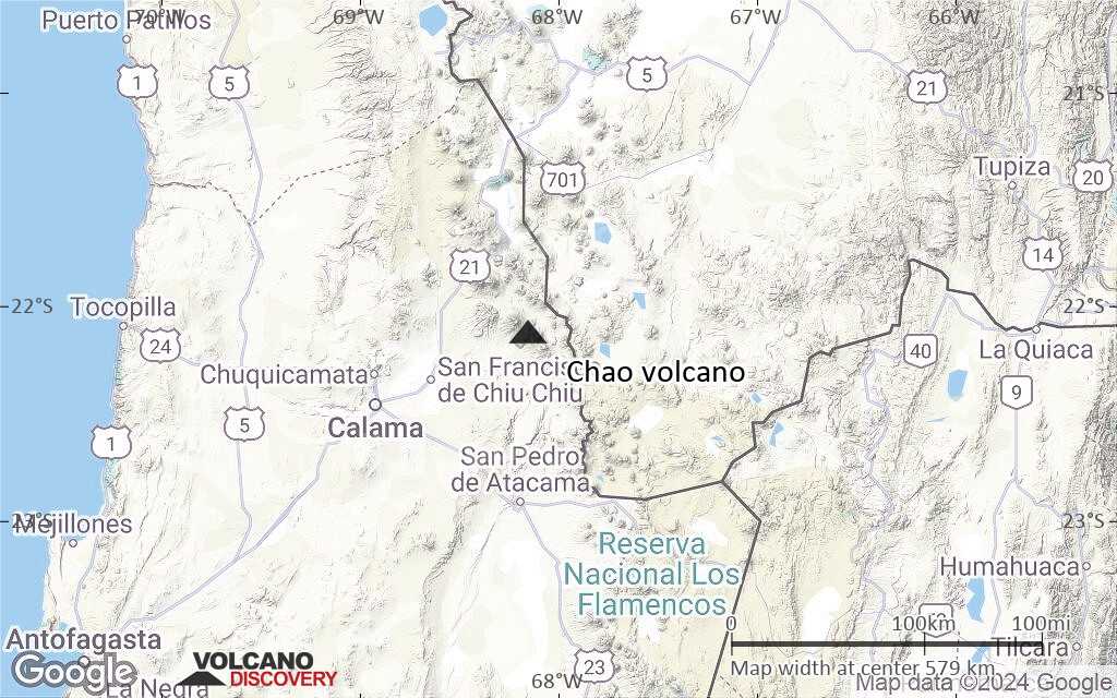 Terrain-type map of Chao volcano (local scale large)