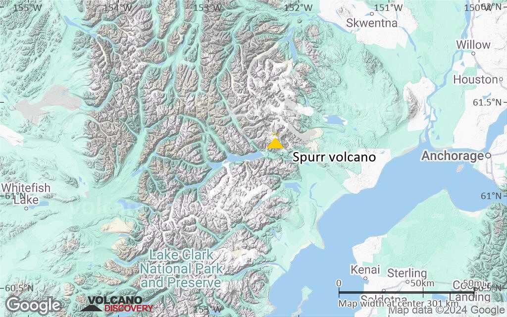 Terrain-type map of Spurr volcano (local scale large)