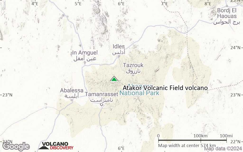 Terrain-type map of Atakor Volcanic Field volcano (local scale large)