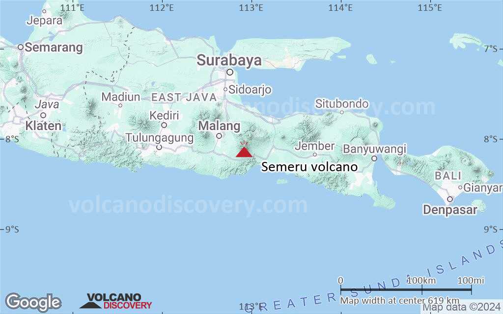 Terrain-type map of Semeru volcano (local scale large)
