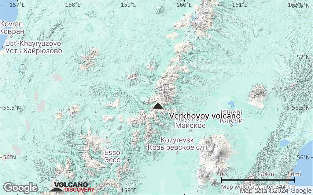 Terrain-type map of Verkhovoy volcano (local scale large)