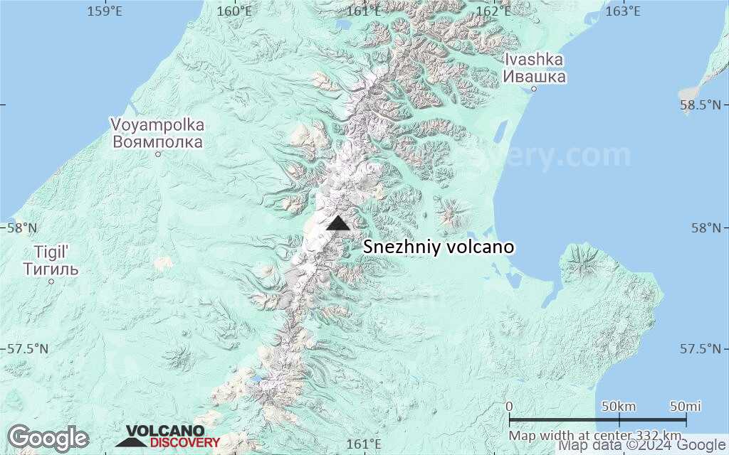 Terrain-type map of Snezhniy volcano (local scale large)