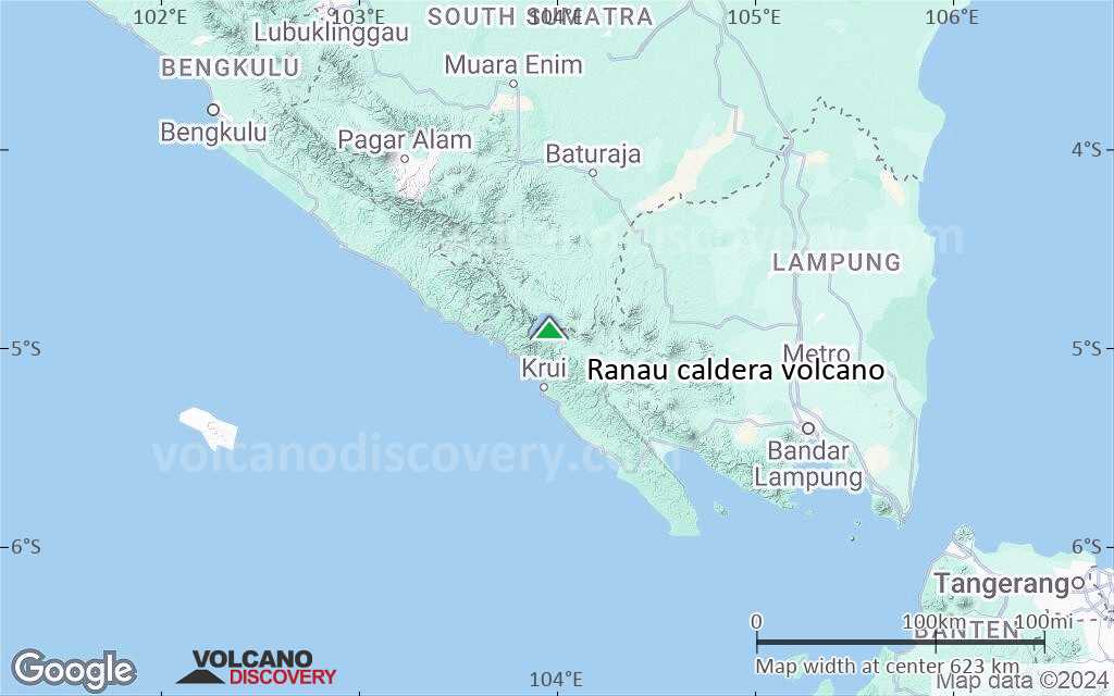 Terrain-type map of Ranau caldera volcano (local scale large)