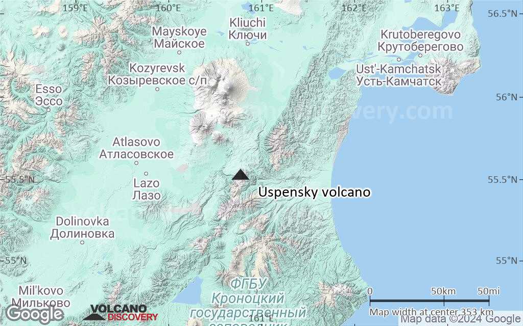 Terrain-type map of Uspensky volcano (local scale large)
