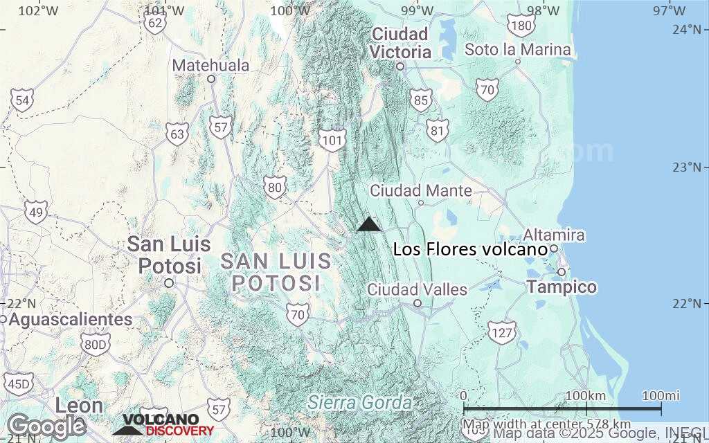Terrain-type map of Los Flores volcano (local scale large)