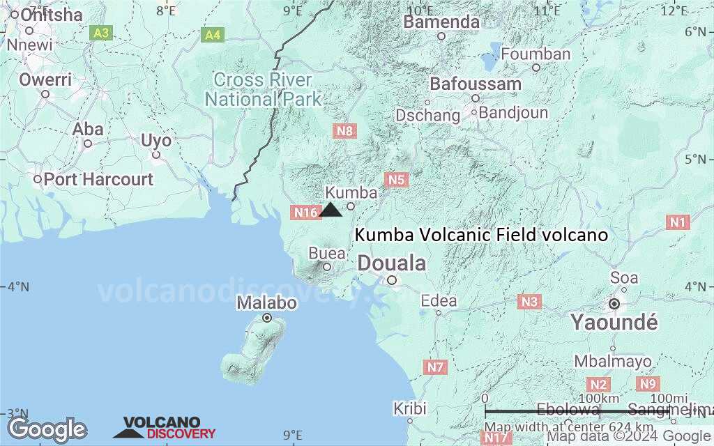 Terrain-type map of Kumba Volcanic Field volcano (local scale large)