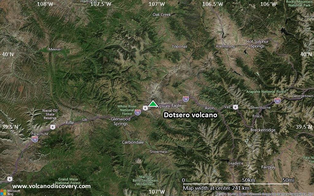 Satellite/aerial-type map of Dotsero volcano (local scale medium)