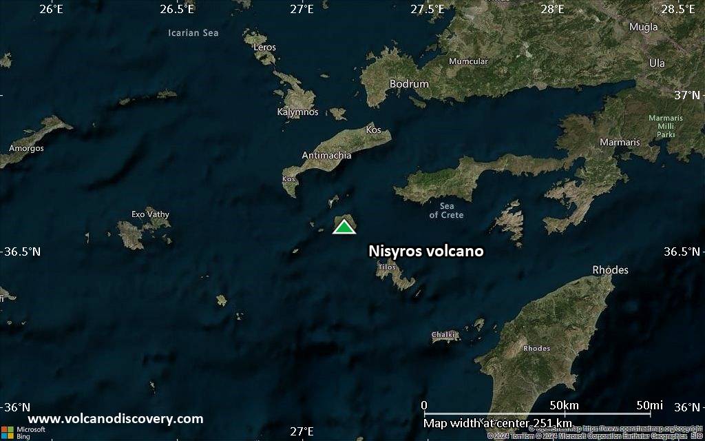 Map of Nisyros volcano