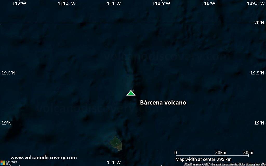 Satellite/aerial-type map of Bárcena volcano (local scale medium)