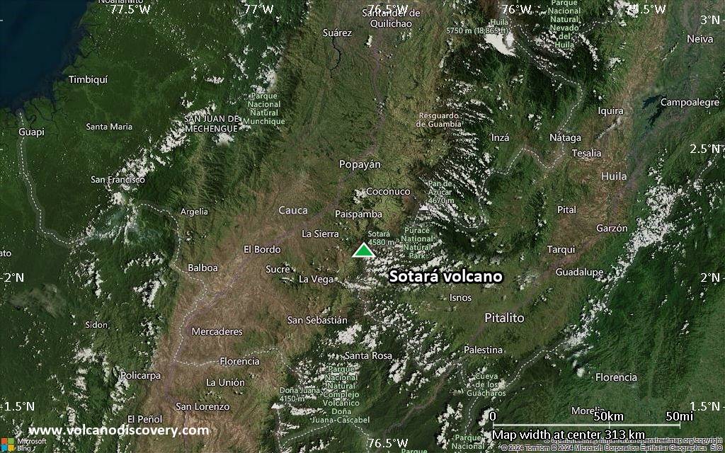 Map of Sotará volcano