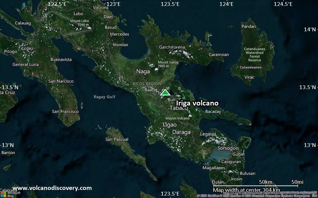 Map of Iriga volcano