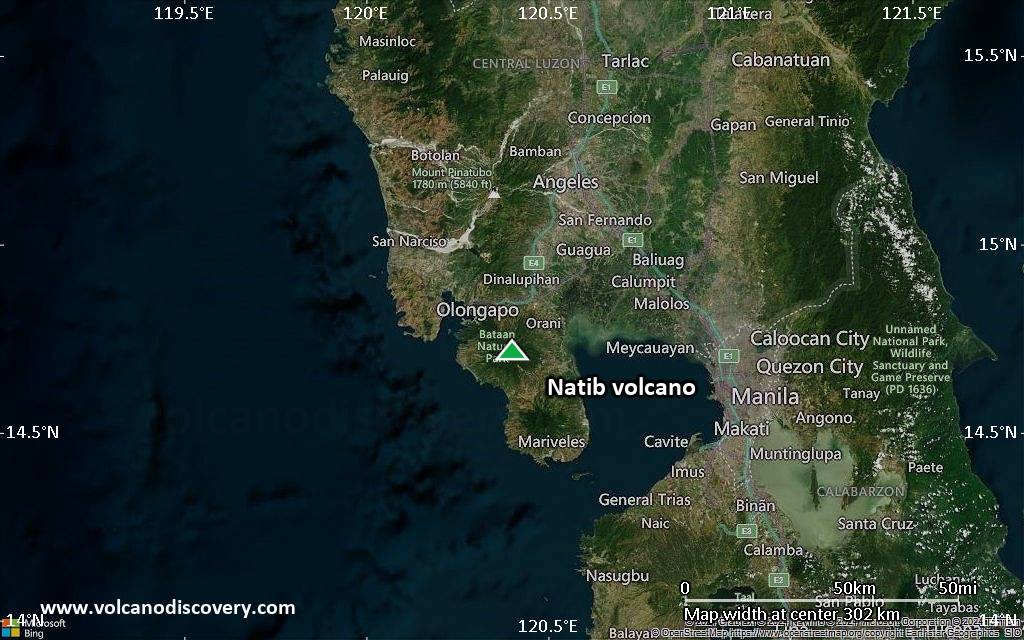 Map of Natib volcano