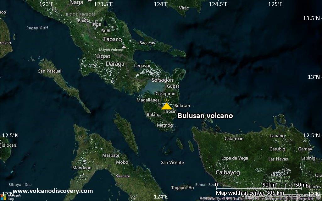 Map of Bulusan volcano