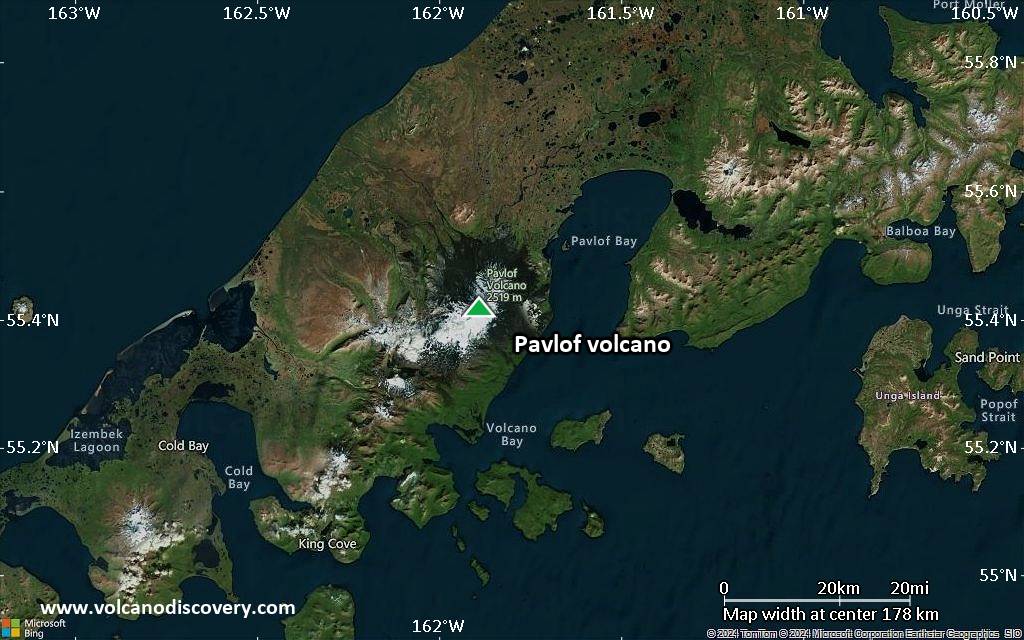 Map of Pavlof volcano