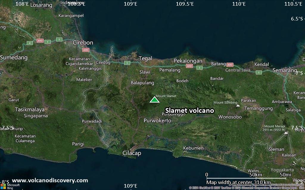 Map of Slamet volcano