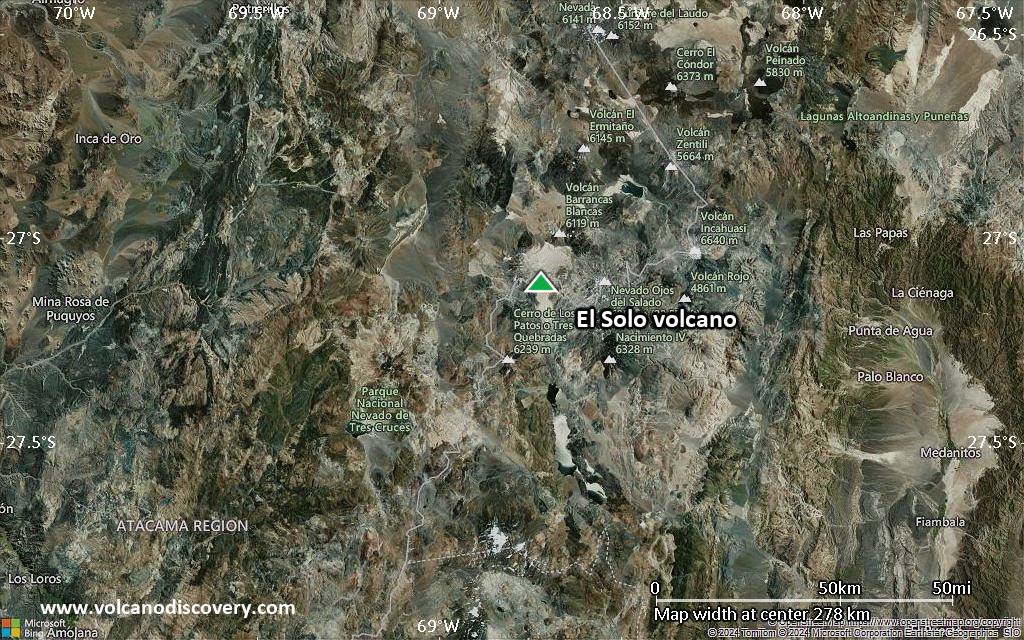 Map of El Solo volcano
