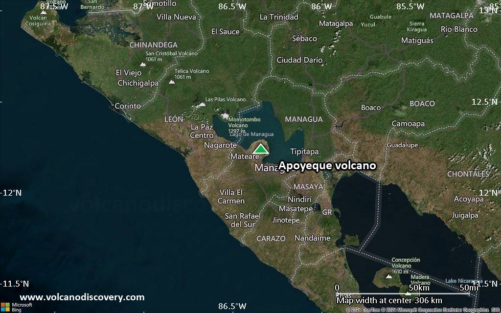 Map of Apoyeque volcano