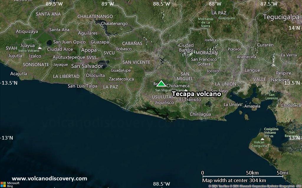 Map of Tecapa volcano