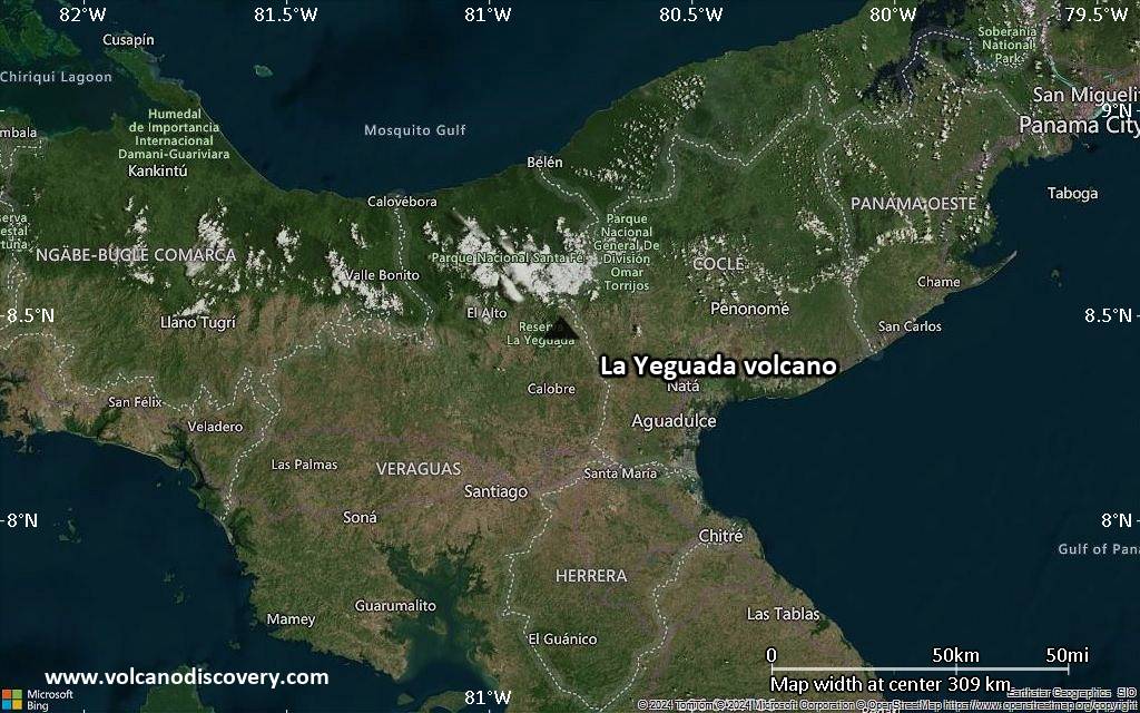 Satellite/aerial-type map of La Yeguada volcano (local scale medium)