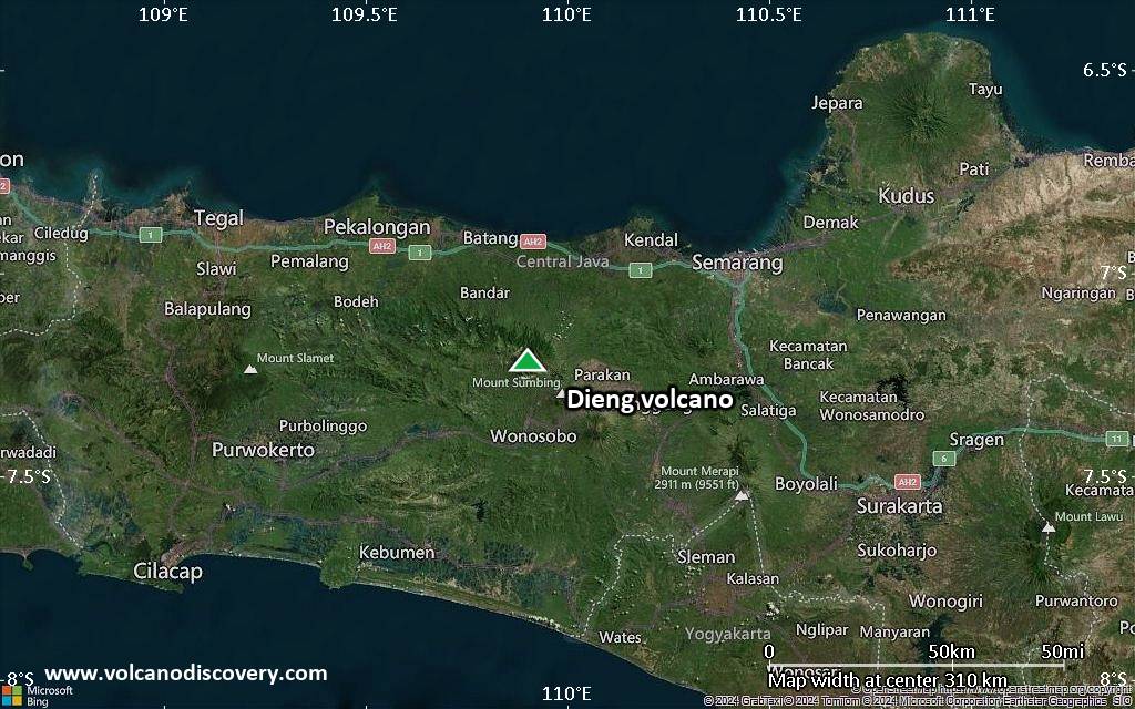 Map of Dieng volcano