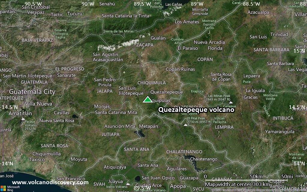 Satellite/aerial-type map of Quezaltepeque volcano (local scale medium)