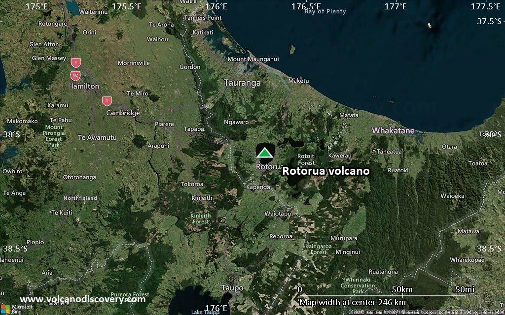 Map of Rotorua volcano