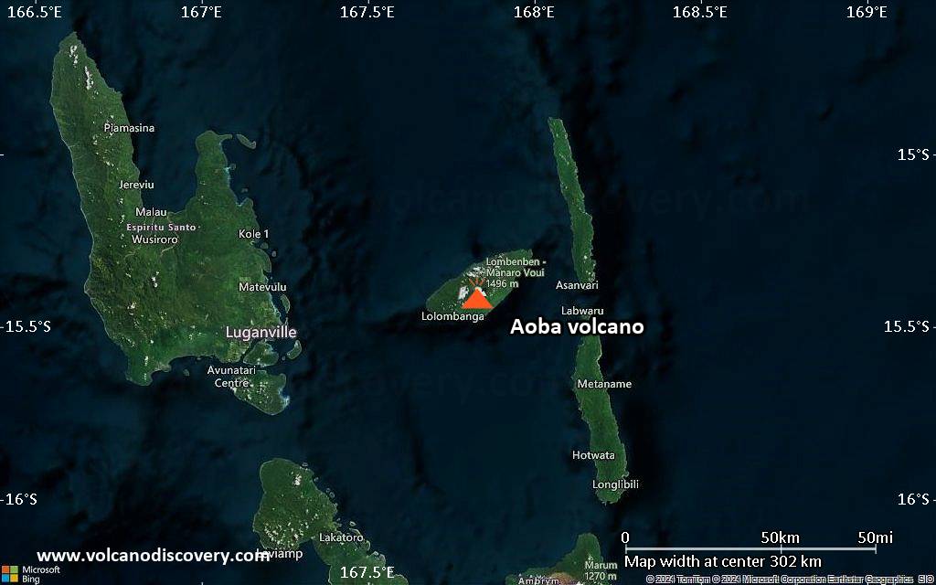 Map of Aoba volcano