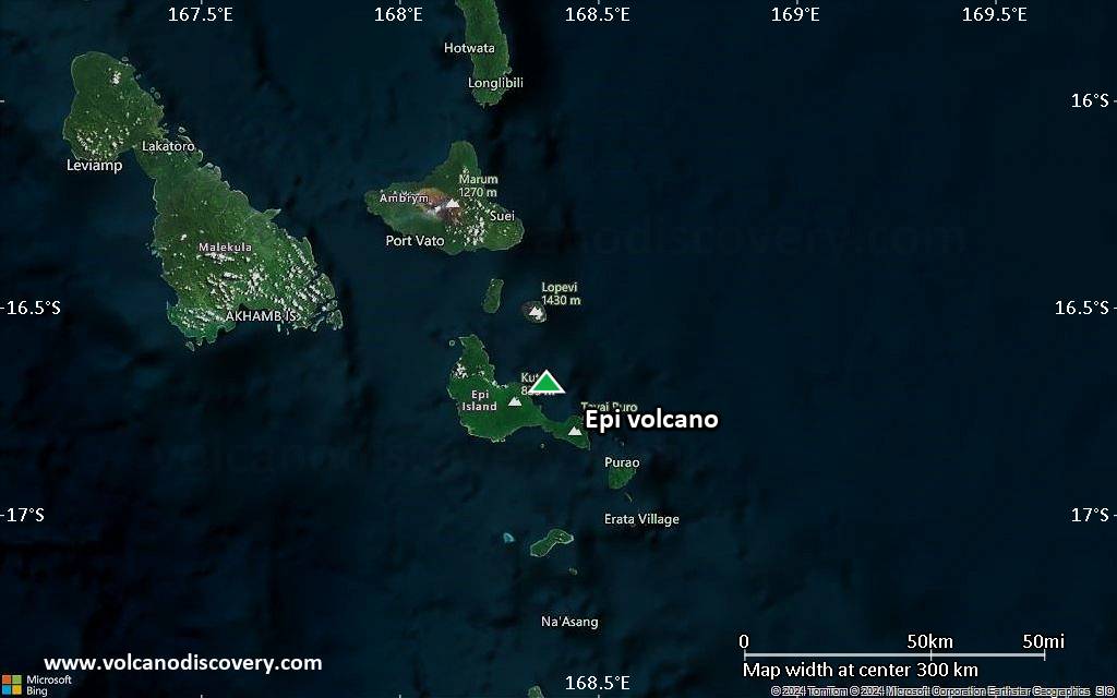 Satellite/aerial-type map of Epi volcano (local scale medium)