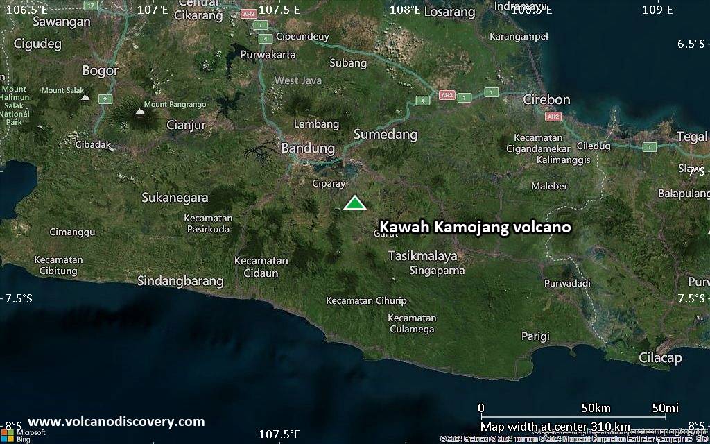 Small Scale Map Types Kawah Kamojang Volcano, West Java, Indonesia: Facts & Information ...
