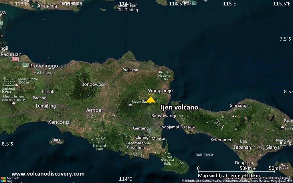 Map of Ijen volcano