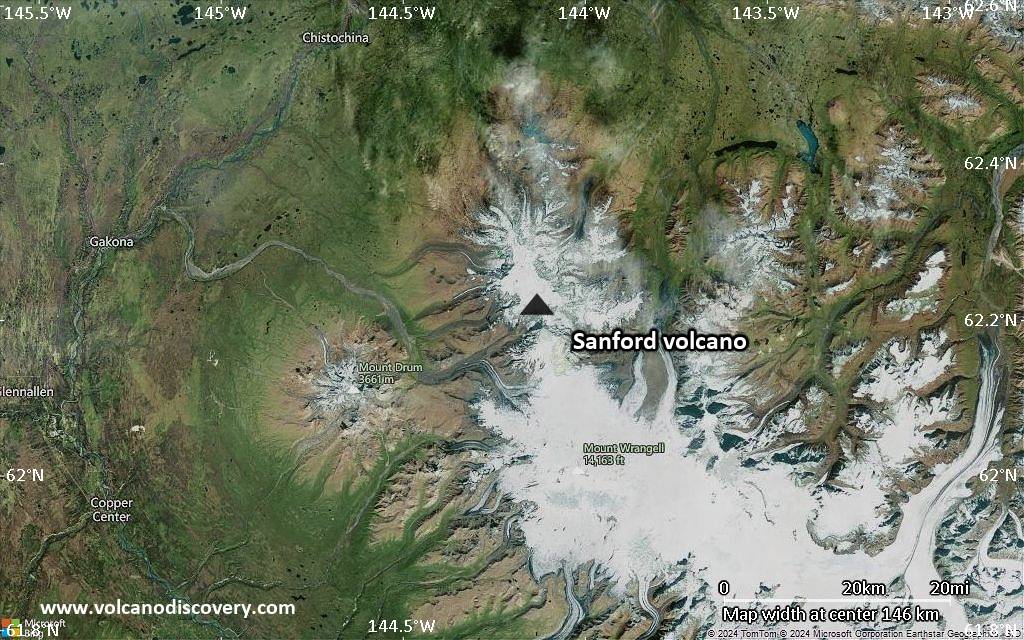 Satellite/aerial-type map of Sanford volcano (local scale medium)