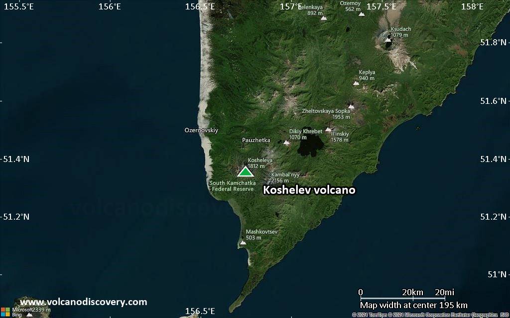 Map of Koshelev volcano