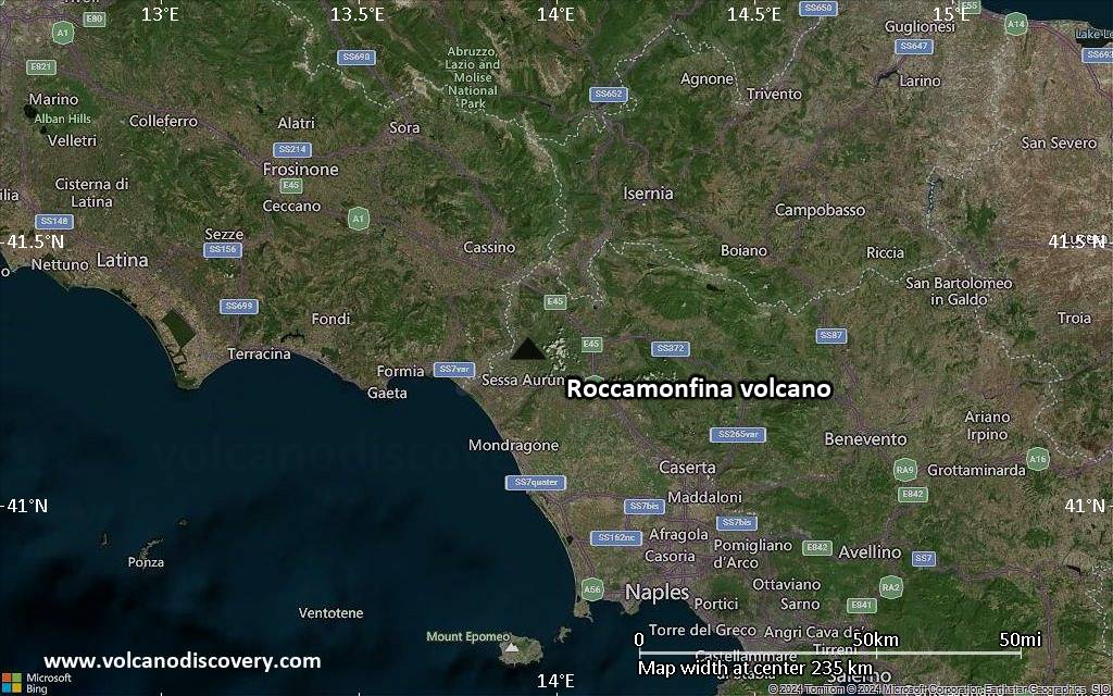 Satellite/aerial-type map of Roccamonfina volcano (local scale medium)