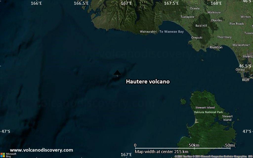 Satellite/aerial-type map of Hautere volcano (local scale medium)