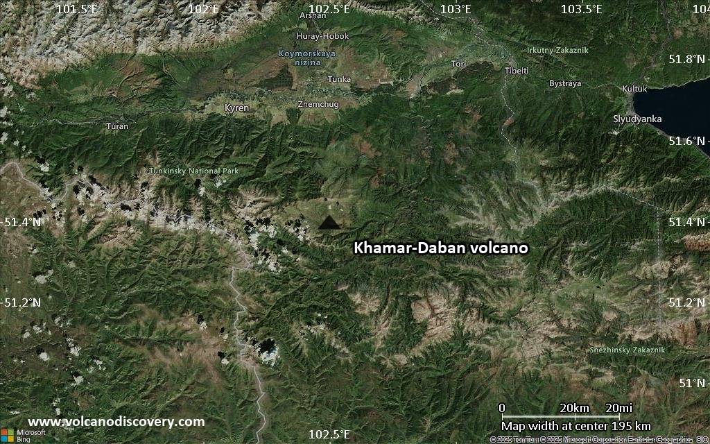 Satellite/aerial-type map of Khamar-Daban volcano (local scale medium)