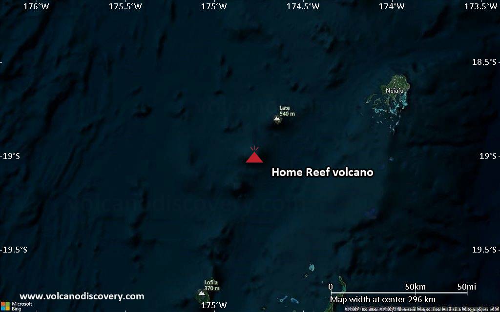 Map of Home Reef volcano