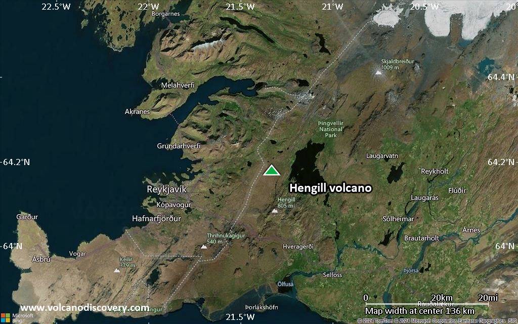 Map of Hengill volcano