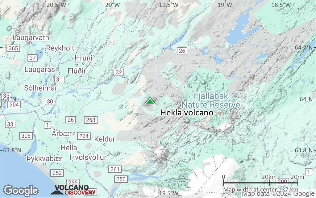 Terrain-type map of Hekla volcano (local scale medium)