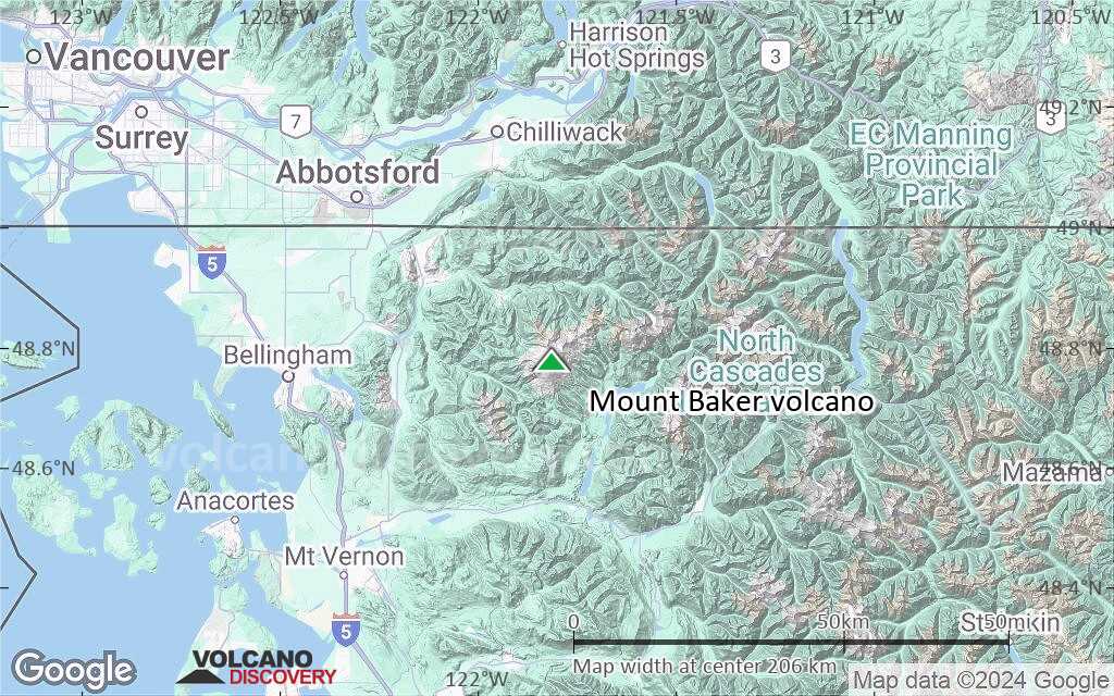 Terrain-type map of Mount Baker volcano (local scale medium)