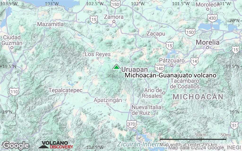 Terrain-type map of Michoacán-Guanajuato volcano (local scale medium)