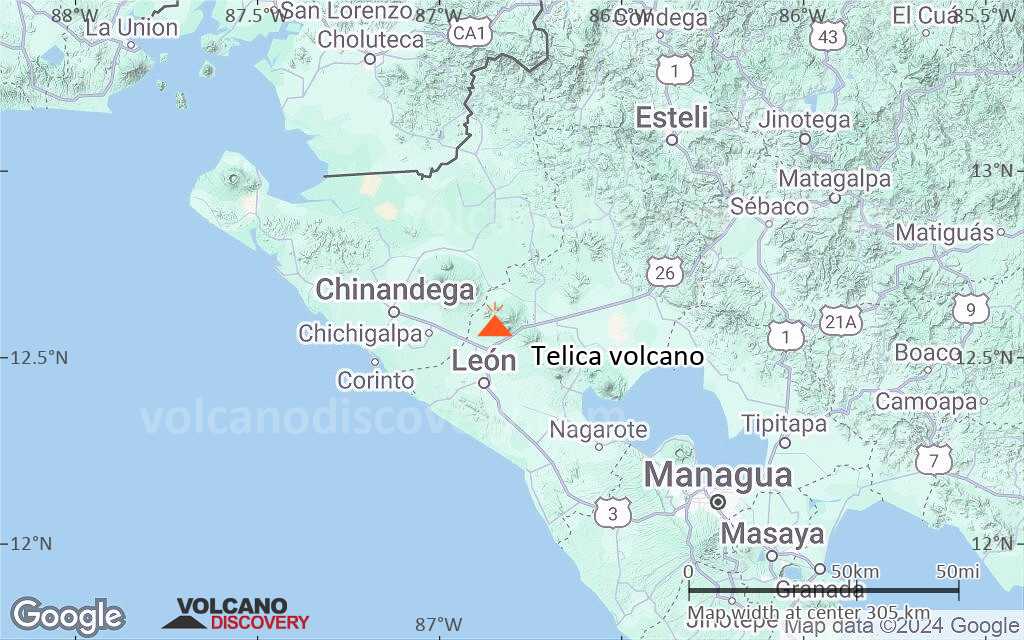 Terrain-type map of Telica volcano (local scale medium)