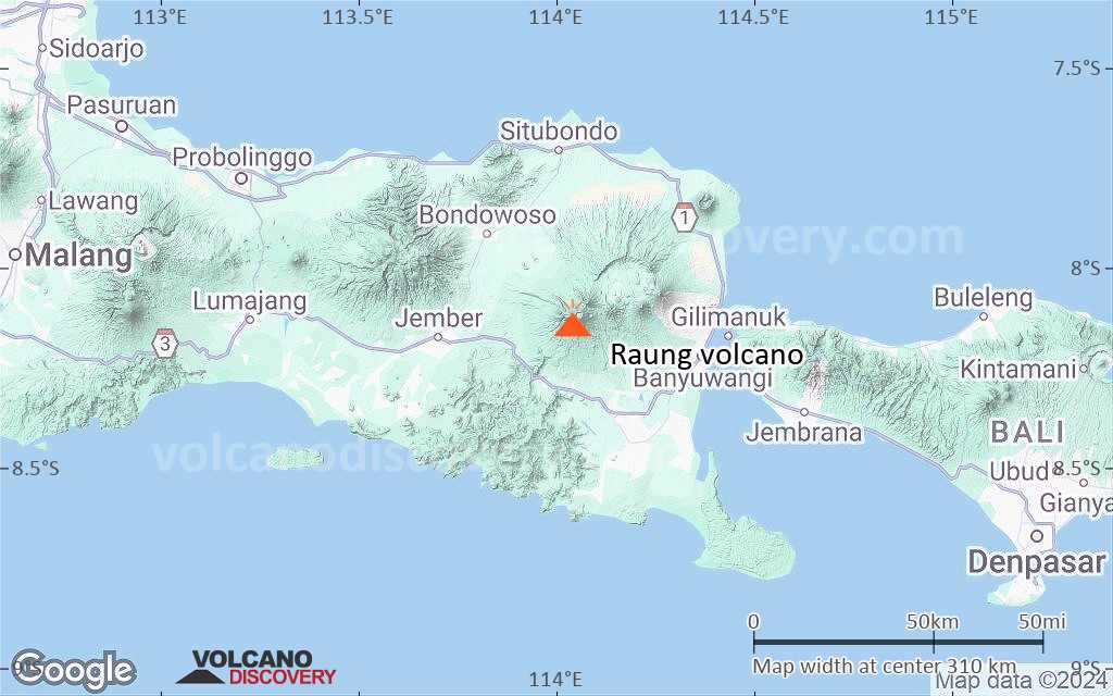 Terrain-type map of Raung volcano (local scale medium)