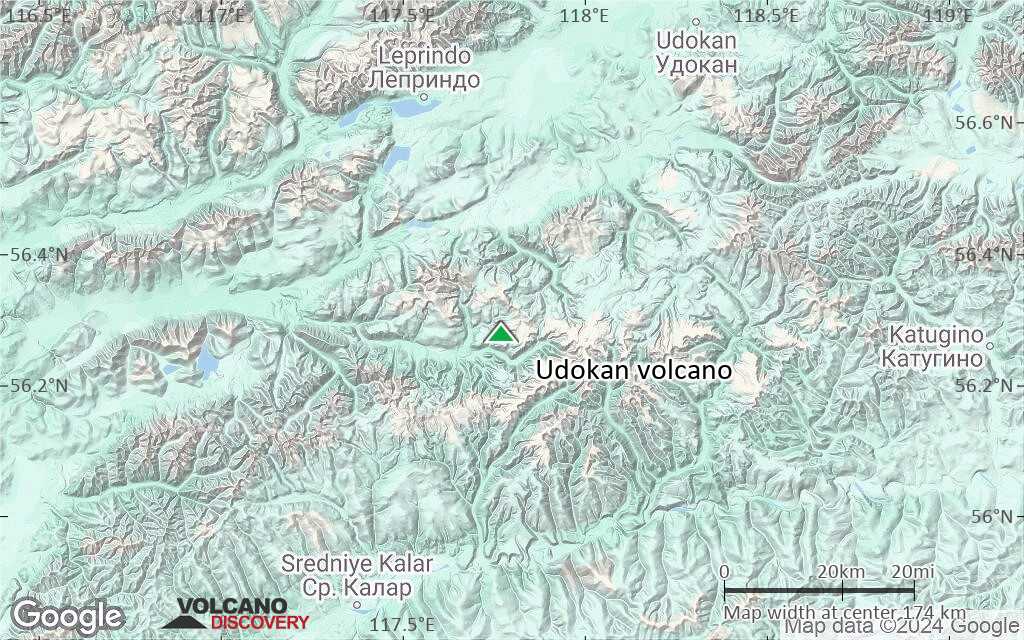 Terrain-type map of Udokan volcano (local scale medium)